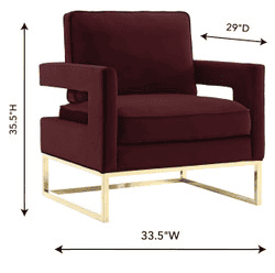 Avery Maroon Velvet Chair