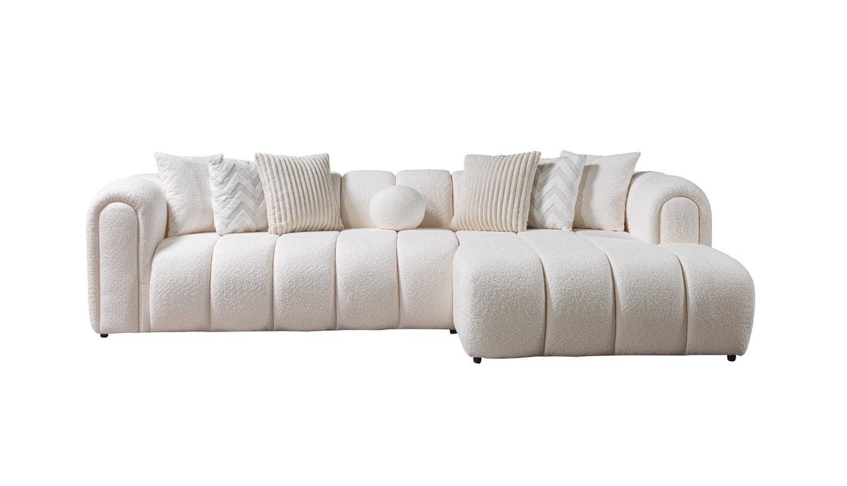 Lis Ivory Boucle RAF 115" Sectional