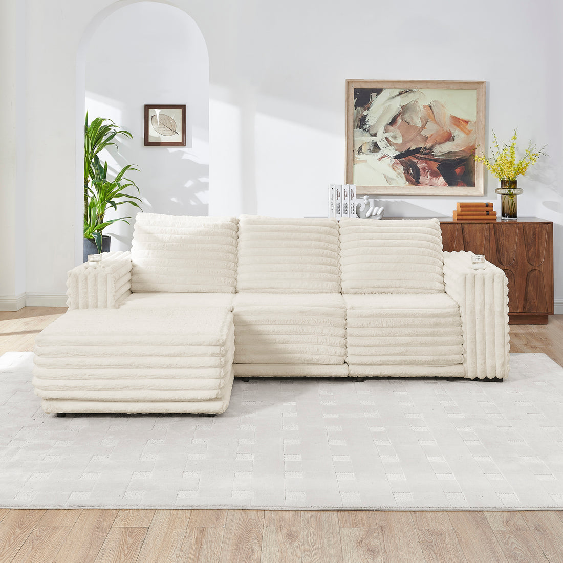 Nuve Compressed sectional (Cream)