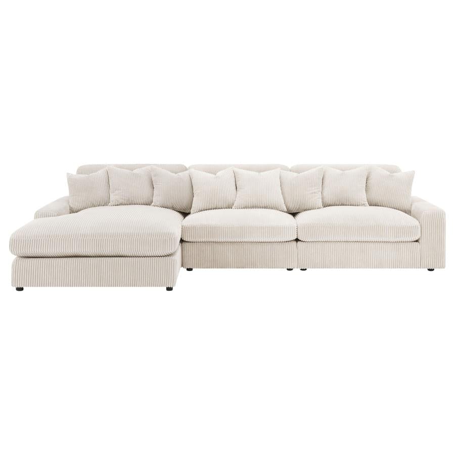 Blaine 3-Piece Upholstered Reversible Chaise Sectional Sofa sand