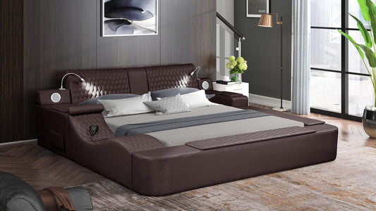 ZOYA LOW PROFILE BED IN BROWN