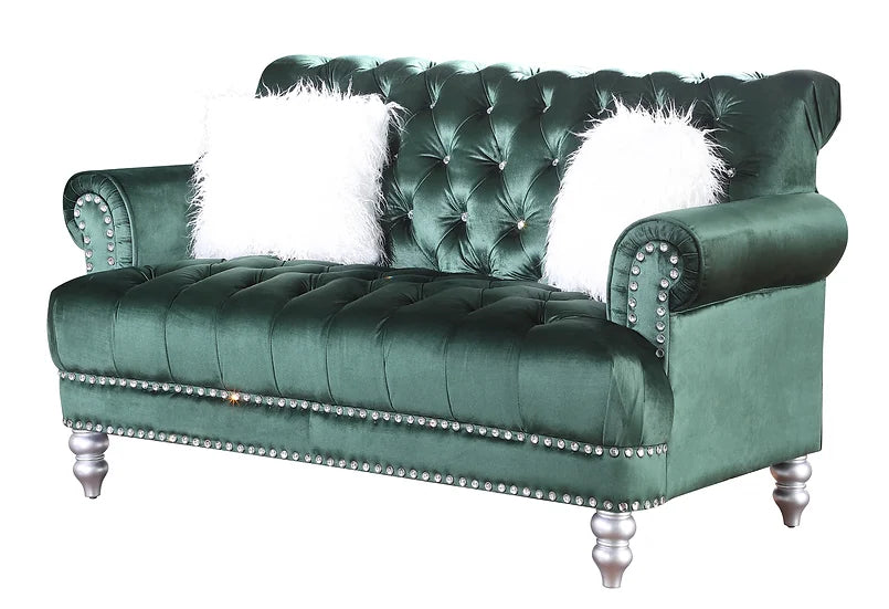 ROYAL GREEN SOFA & LOVESEAT