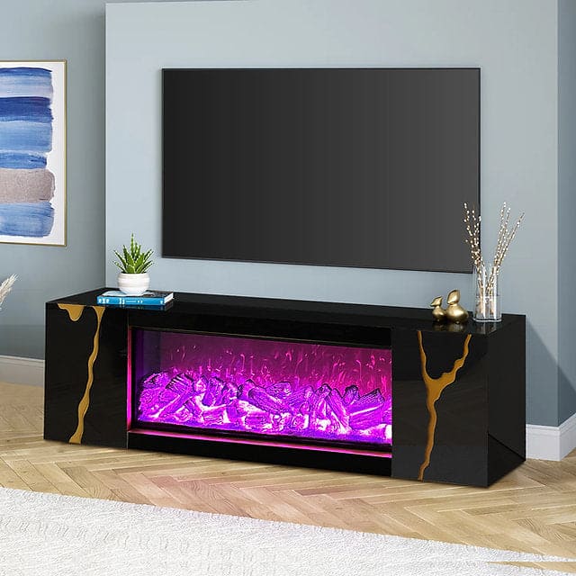 ROSA TV STAND BLACK/GOLD
