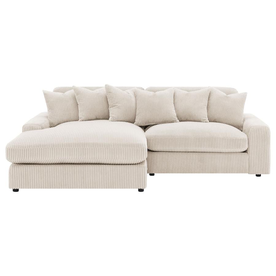 Blaine 2-Piece Upholstered Reversible Sectional Sand