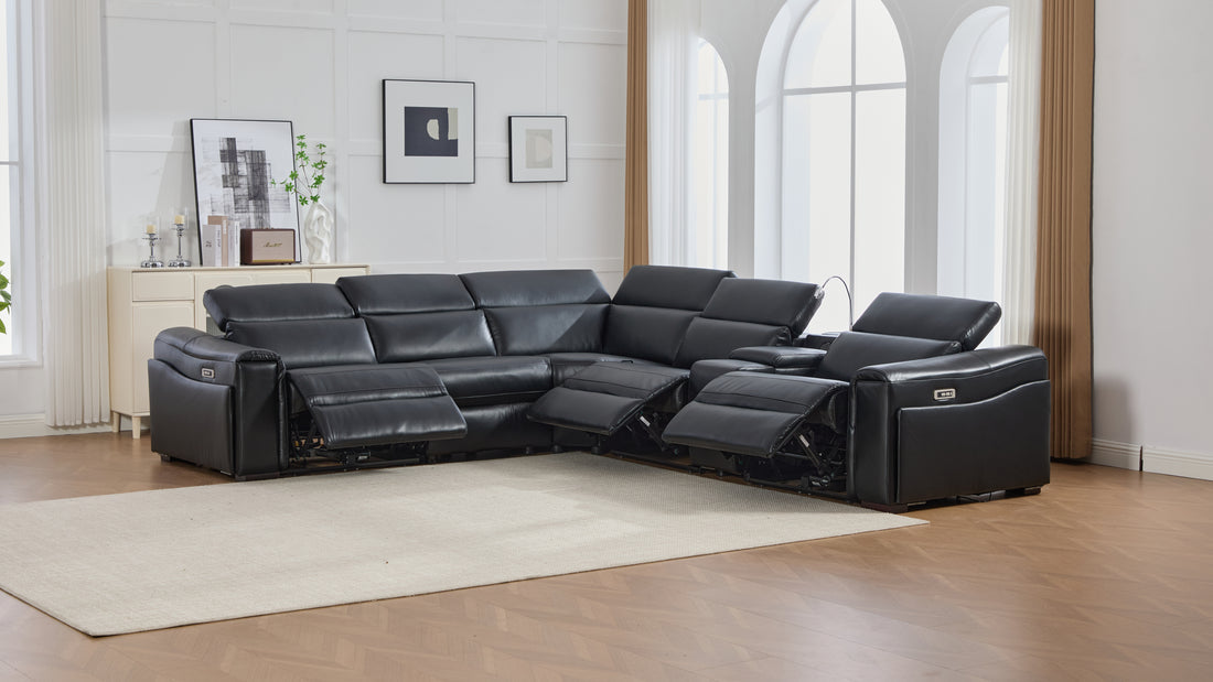 Divani Power Reclining Sectional (Black)