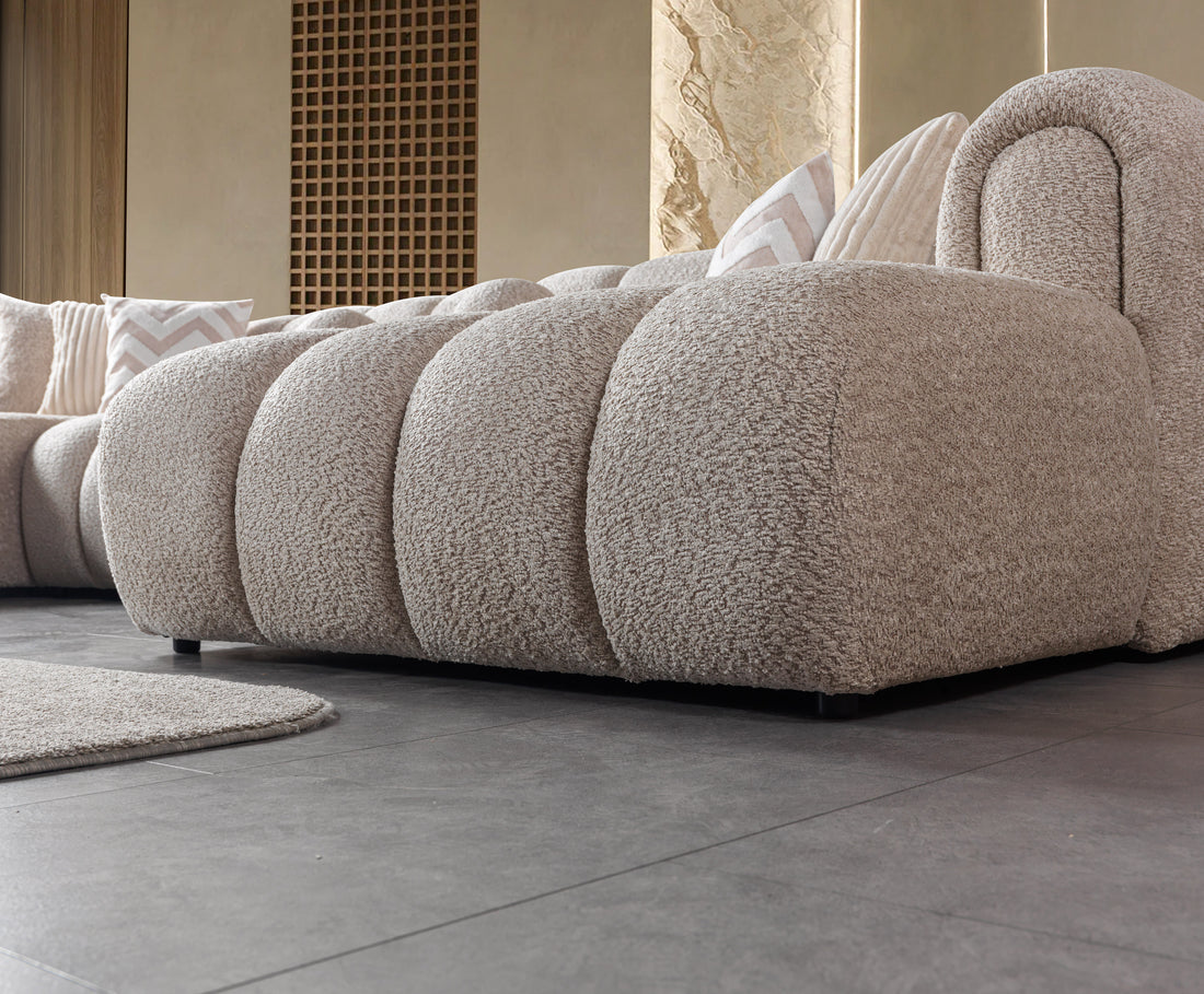 Lis Sand Boucle Double Chaise 147" Sectional