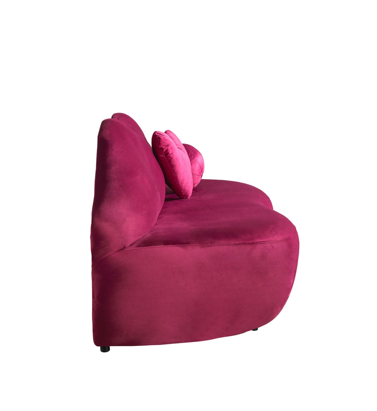 Lips Maroon Velvet Settee Loveseat 81"