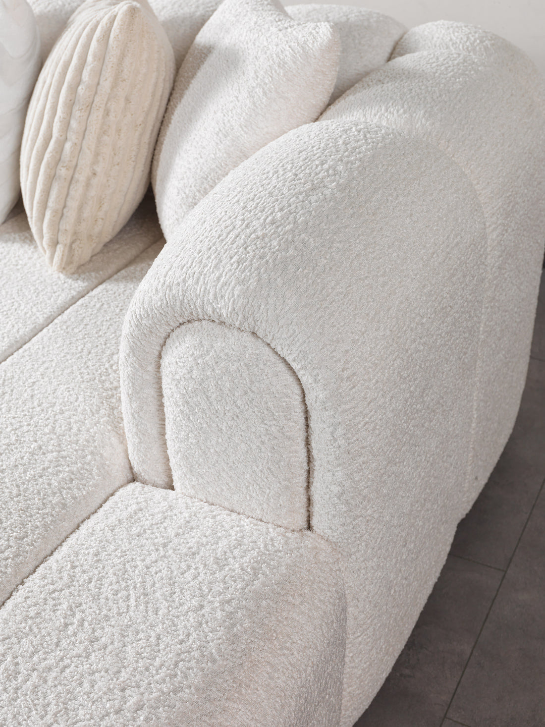 Lis Ivory Boucle Double Chaise 147" Sectional