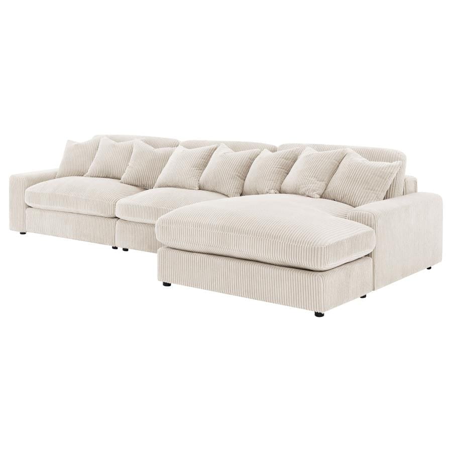 Blaine 3-Piece Upholstered Reversible Chaise Sectional Sofa sand