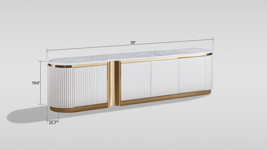 Valente TV Console (Cream White)