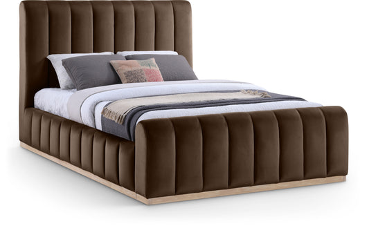 Amara Velvet Upholstered Bed Queen