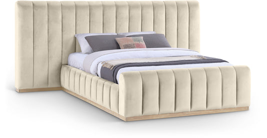 Amara Velvet Upholstered Bed Queen