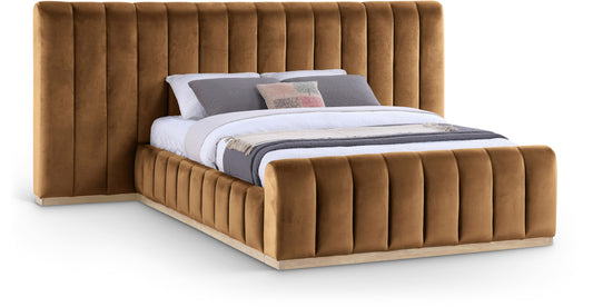 Amara Velvet Upholstered Bed Queen