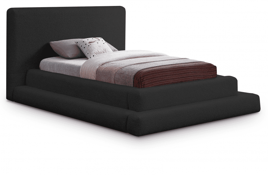 Dane Teddy Fabric Twin Bed - Black