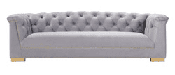 Farah Grey Velvet Sofa By Inspire Me! Home Decor