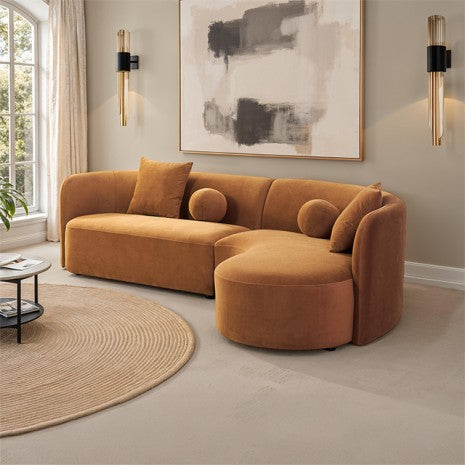 REVELLO Sectional Caramel Brown