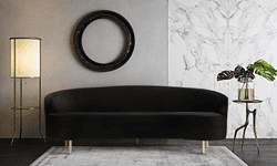 Baila Black Velvet Sofa