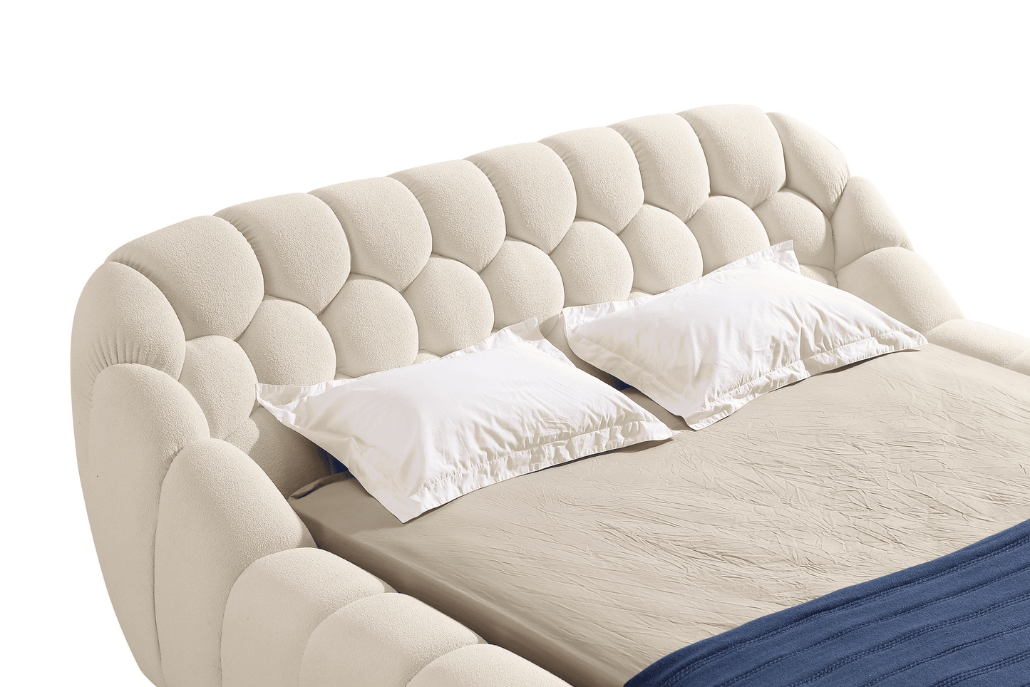 Divani Casa Yolonda - Modern Off-White Fabric Bed