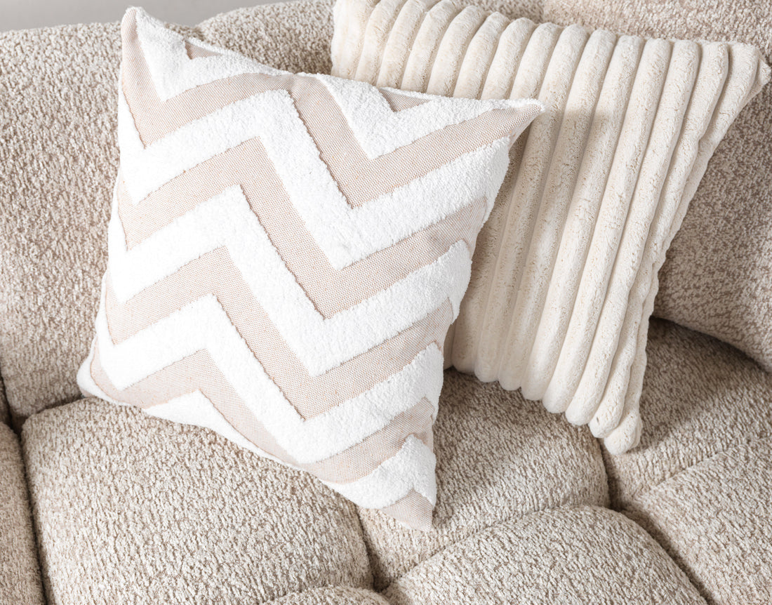 Ivy Sand Boucle Double Chaise 146" Sectional