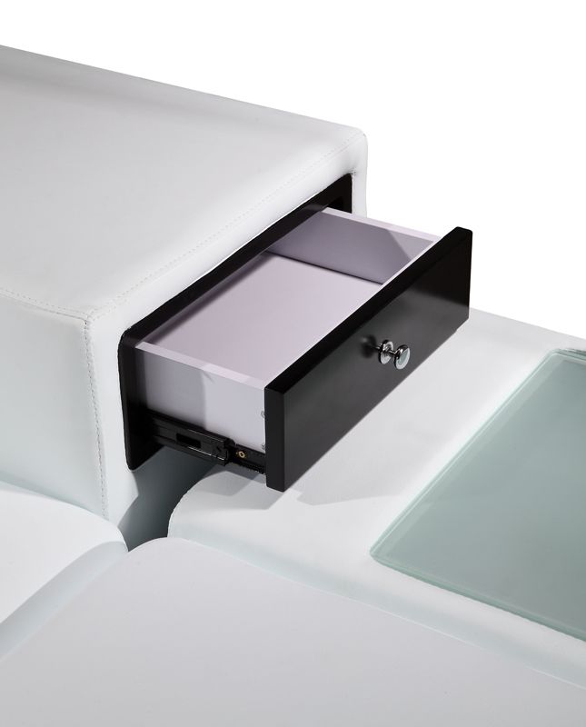 Polaris Mini White Contemporary Bonded Leather Right Facing Sectional Sofa