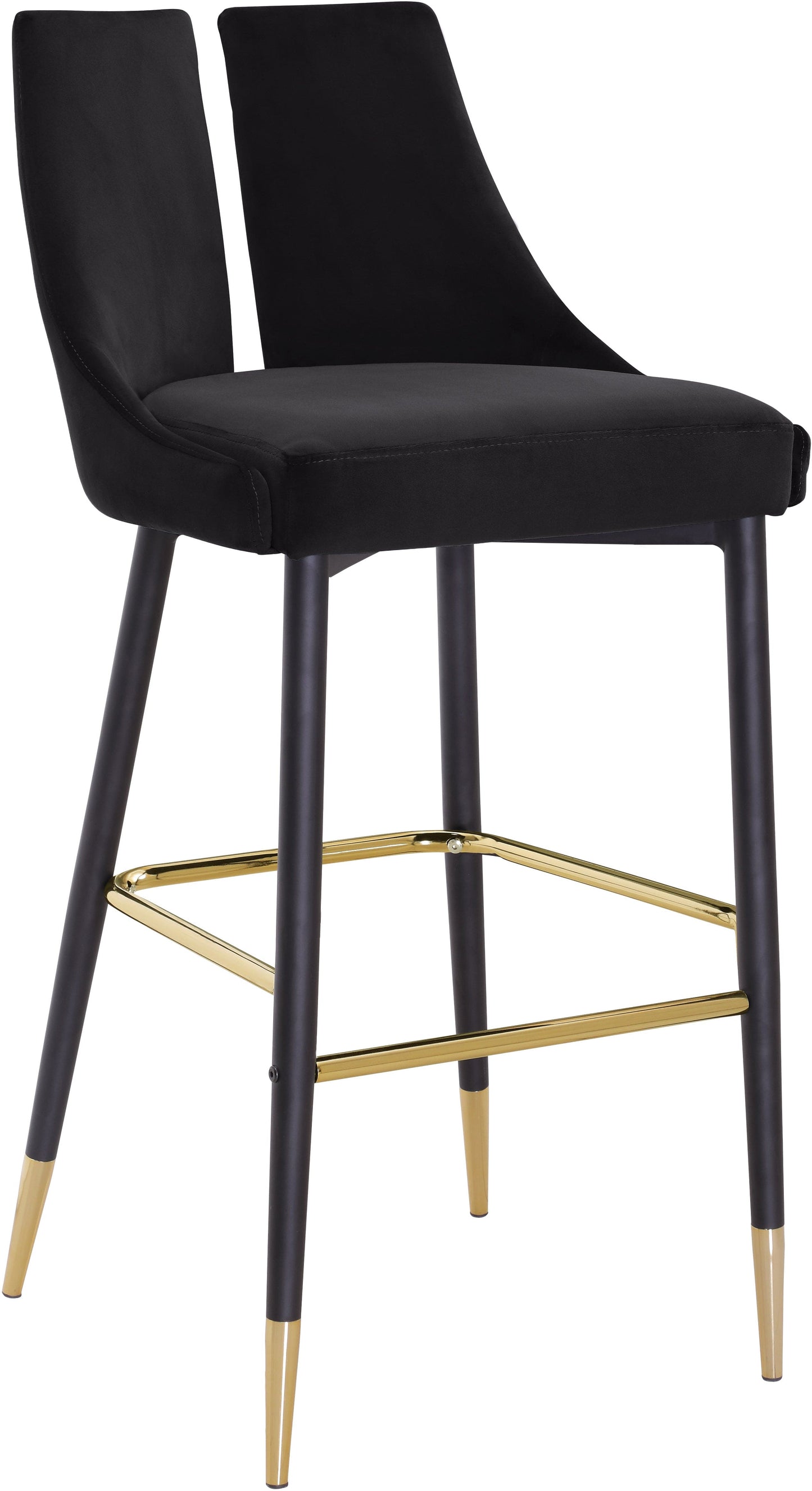 Sleek Velvet Upholstered Bar Stool (Set of 2)