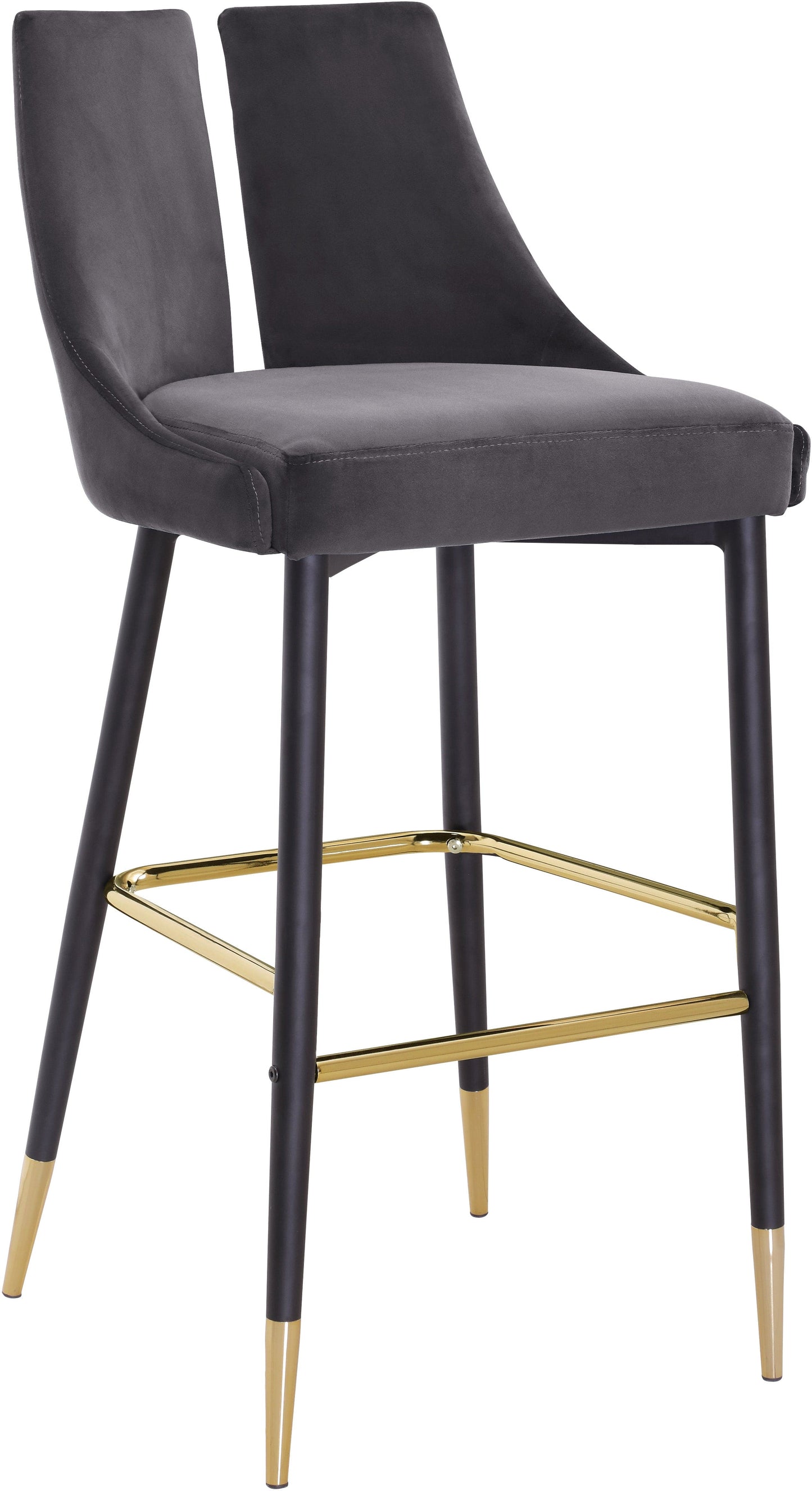 Sleek Velvet Upholstered Bar Stool (Set of 2)