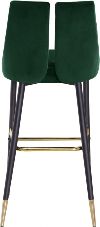 Sleek Velvet Upholstered Bar Stool (Set of 2)