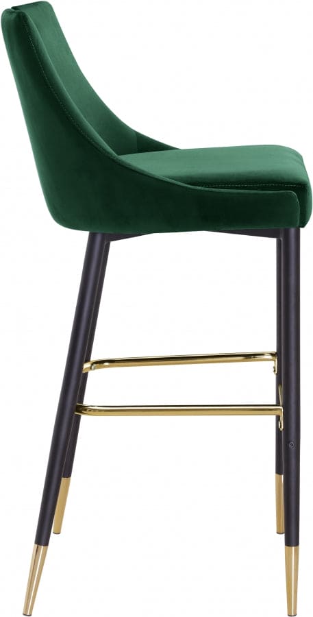 Sleek Velvet Upholstered Bar Stool (Set of 2)