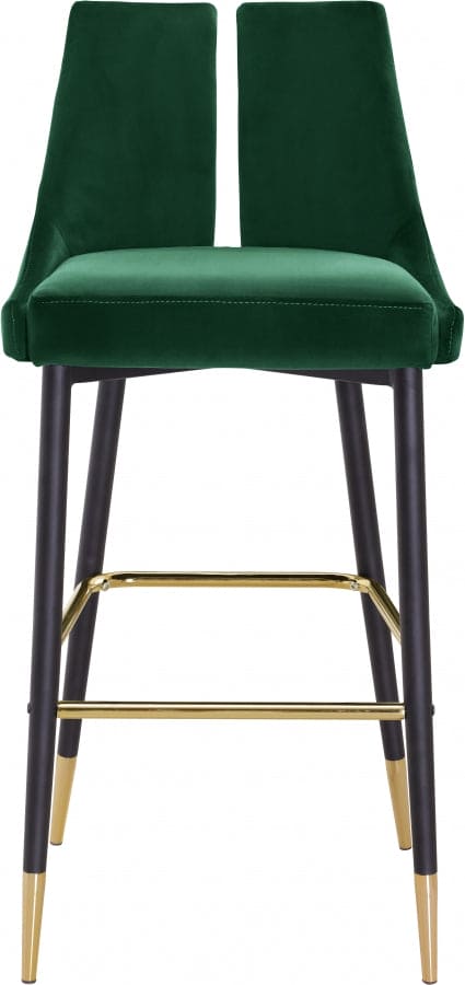 Sleek Velvet Upholstered Bar Stool (Set of 2)