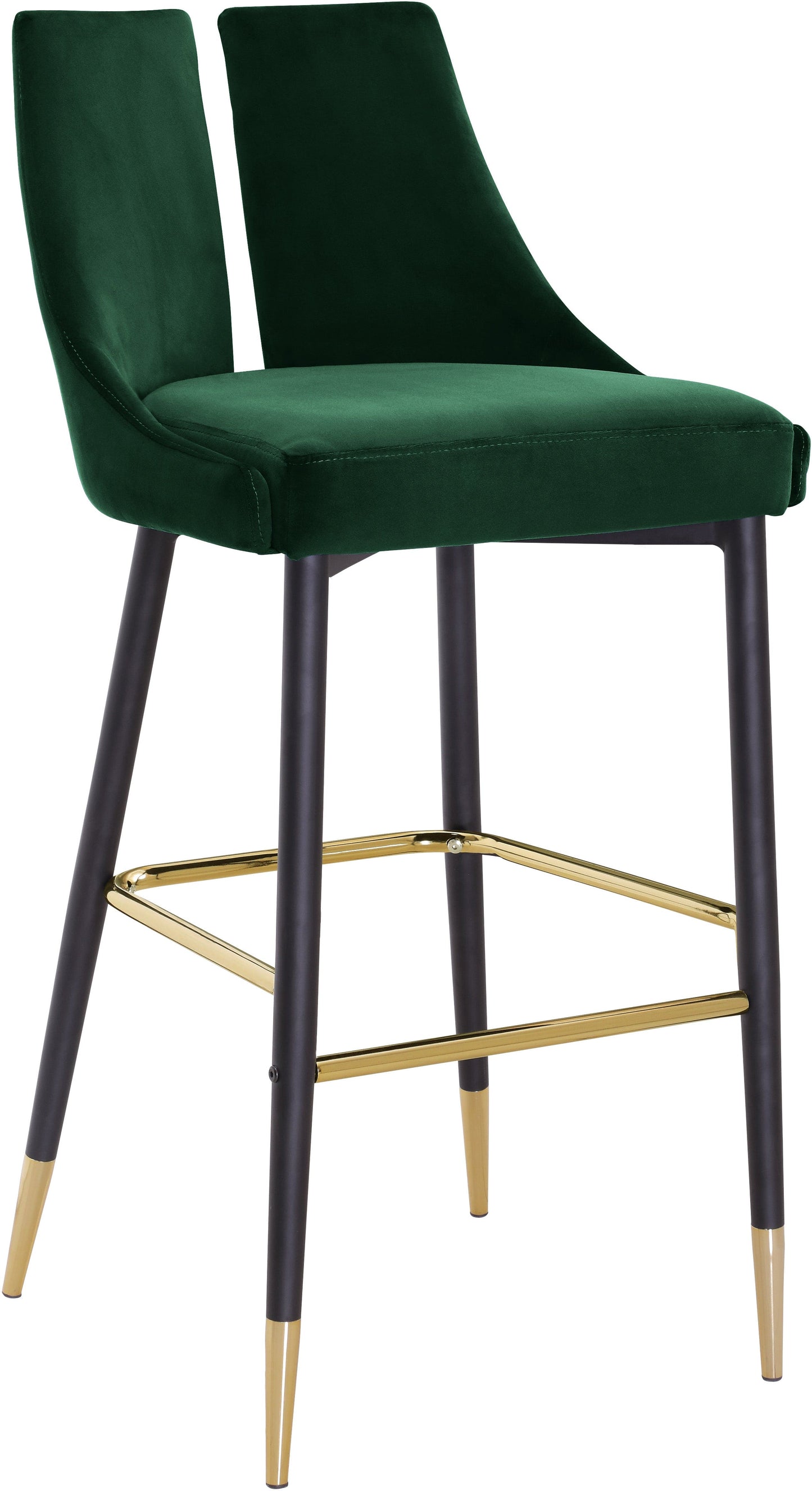 Sleek Velvet Upholstered Bar Stool (Set of 2)