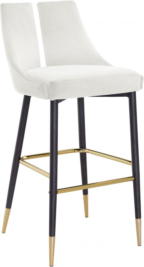 Sleek Velvet Upholstered Bar Stool (Set of 2)