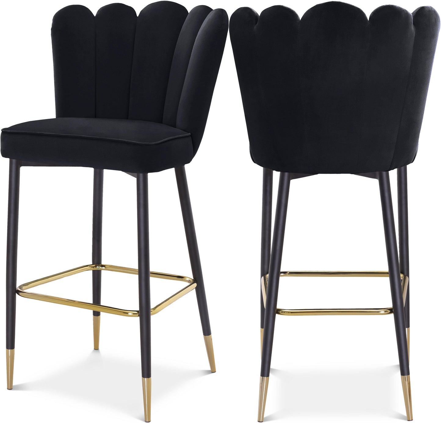 Lily Velvet Upholstered Bar Stool (Set of 2)