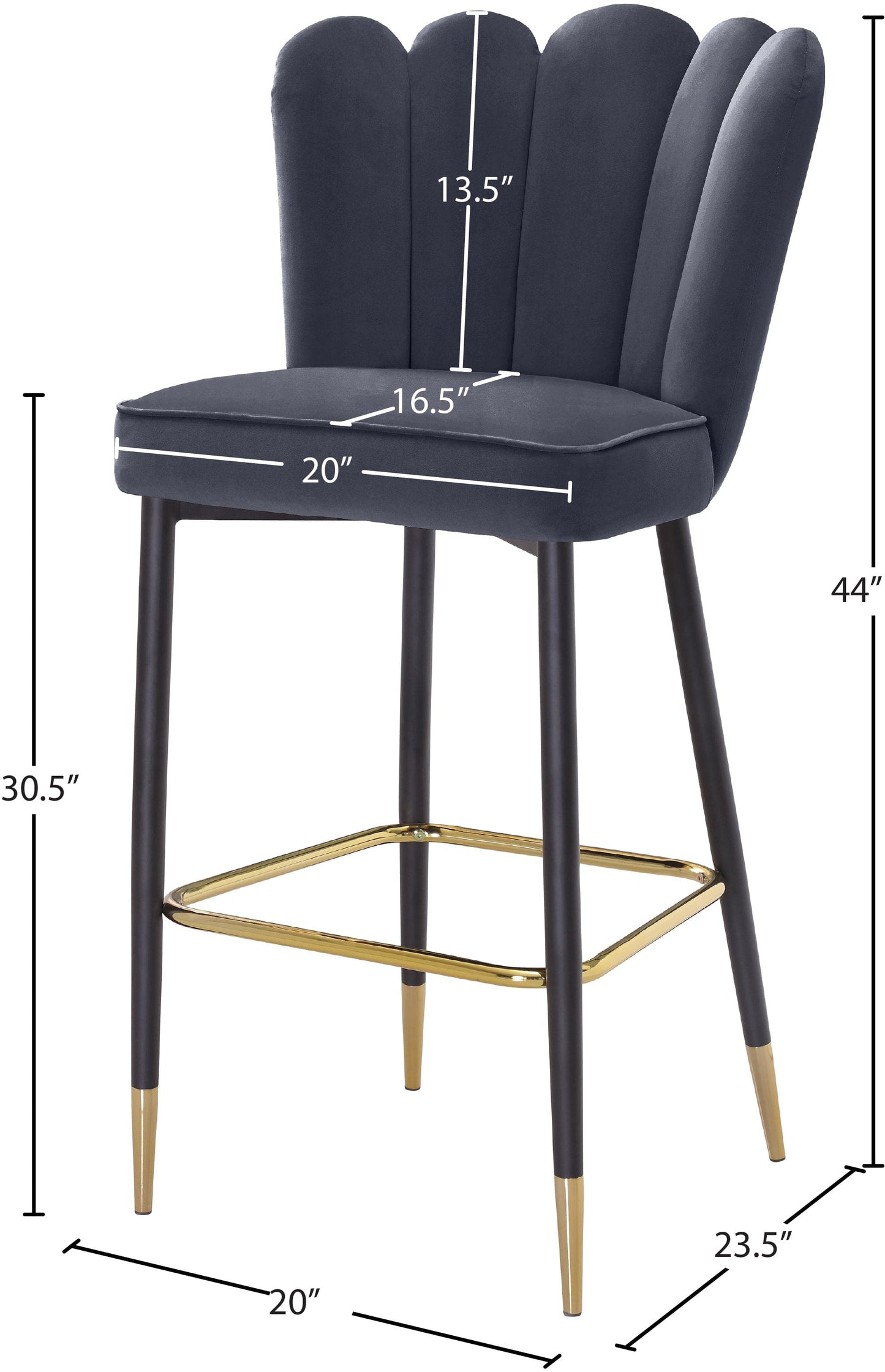 Lily Velvet Upholstered Bar Stool (Set of 2)
