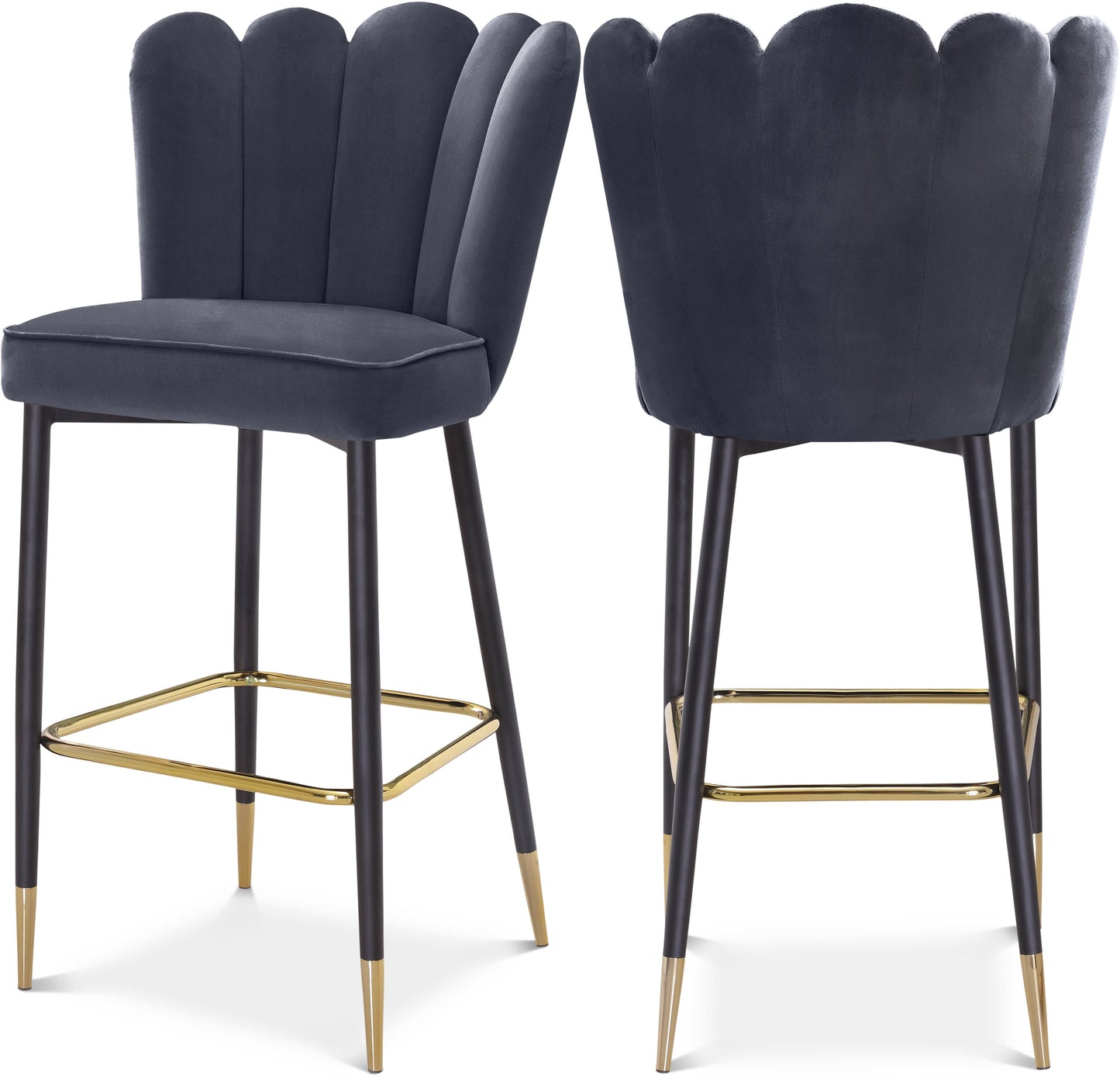 Lily Velvet Upholstered Bar Stool (Set of 2)