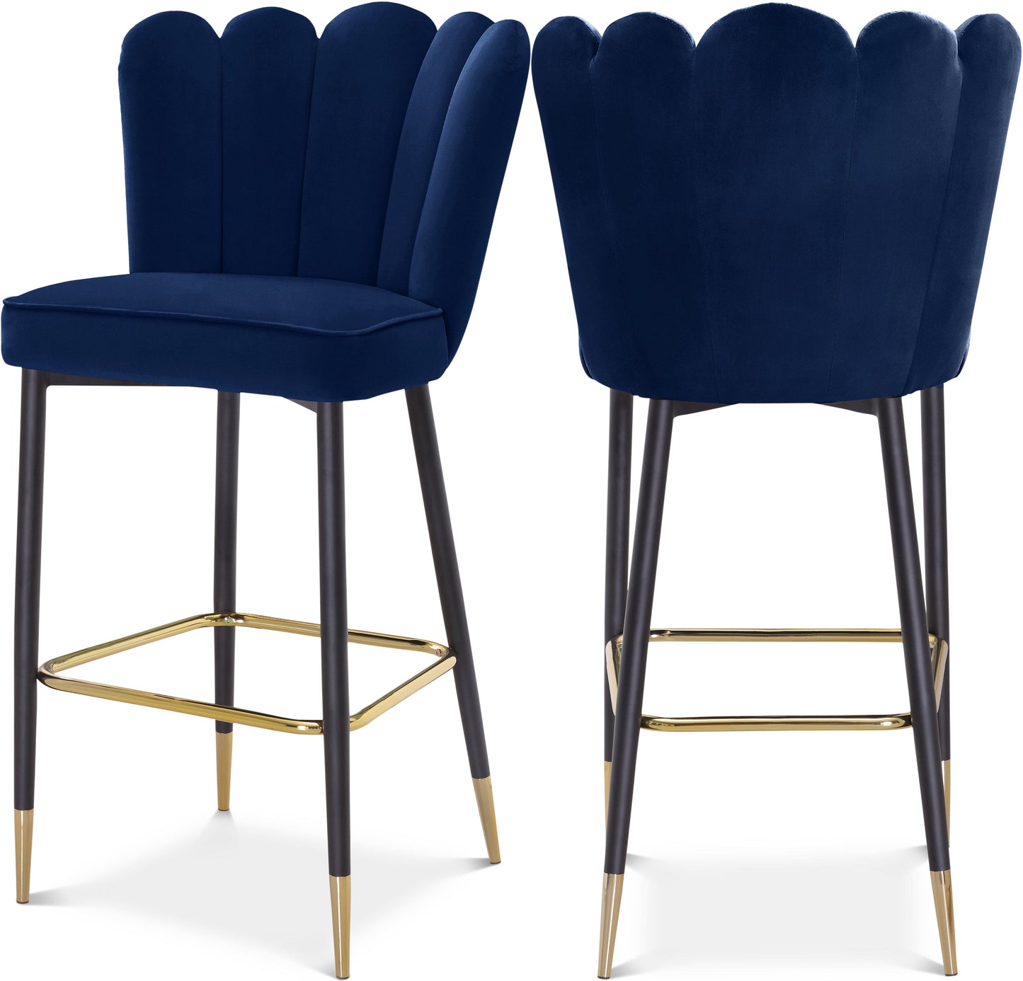 Lily Velvet Upholstered Bar Stool (Set of 2)