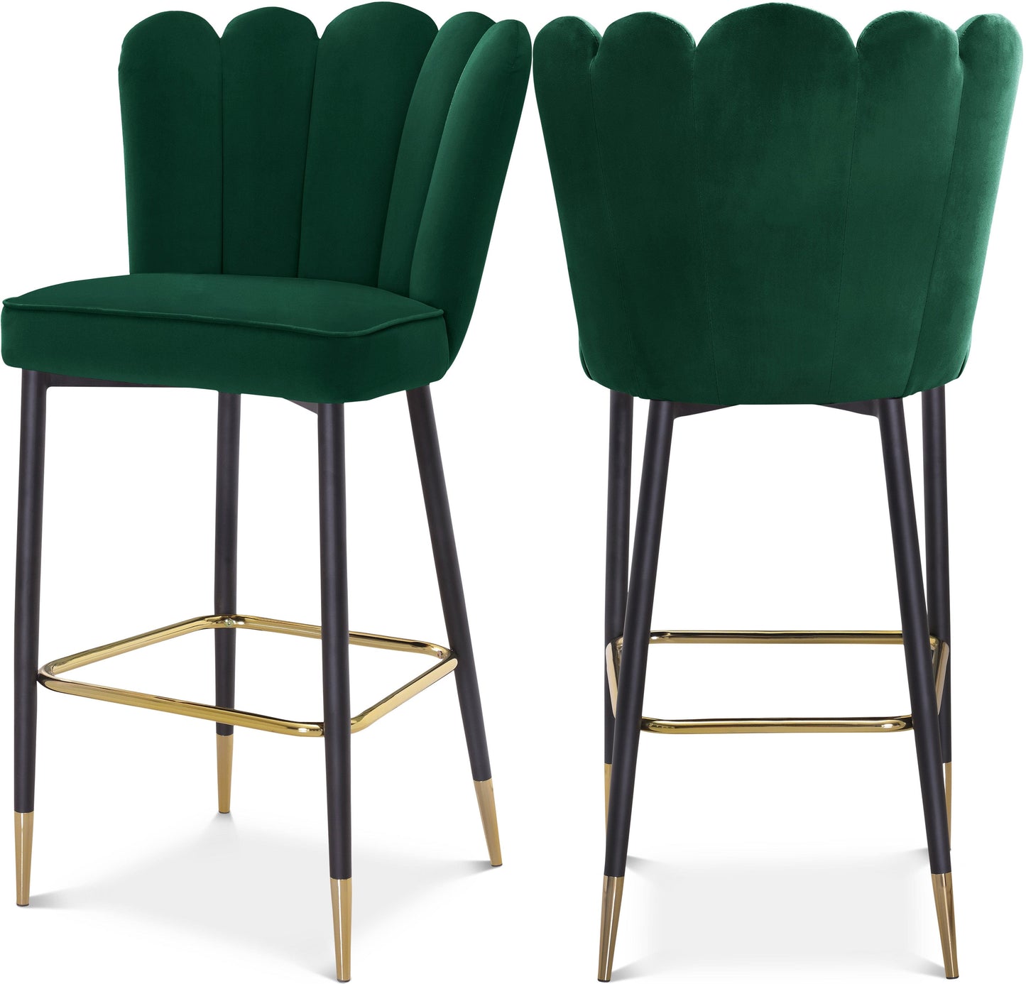 Lily Velvet Upholstered Bar Stool (Set of 2)