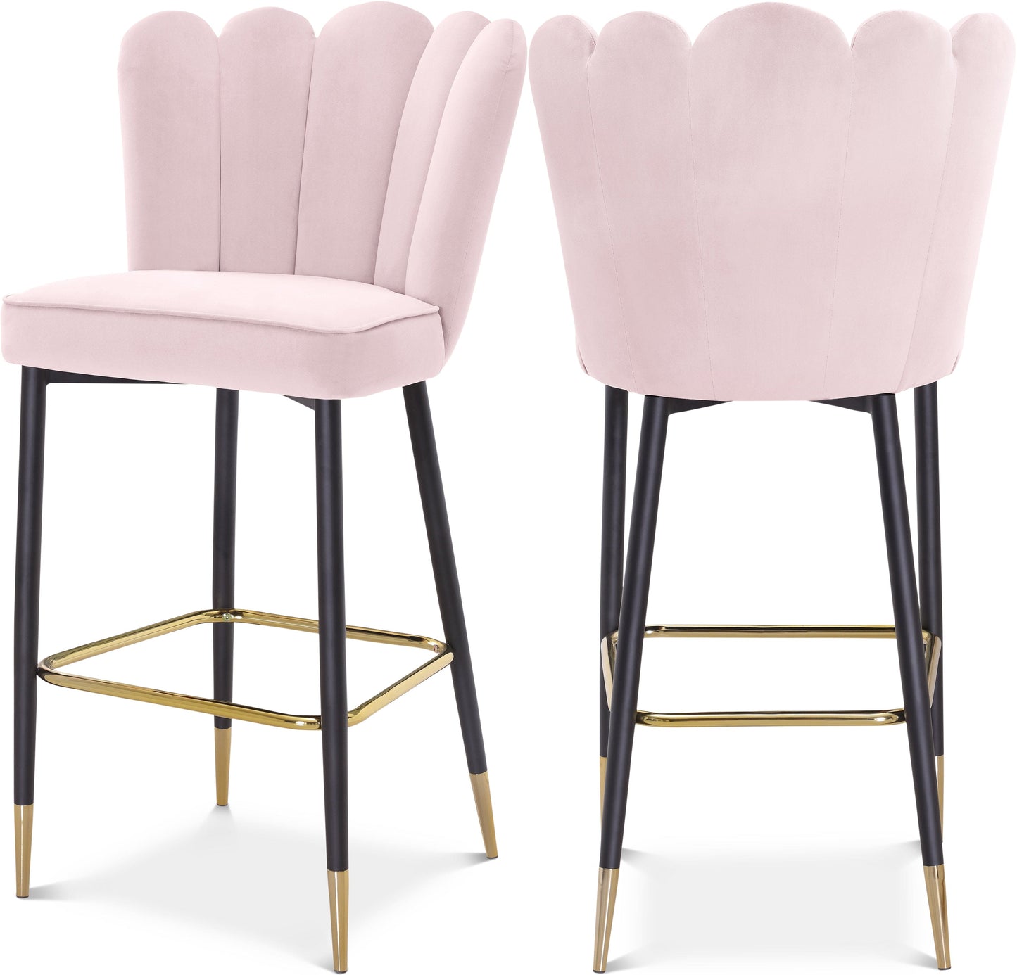 Lily Velvet Upholstered Bar Stool (Set of 2)