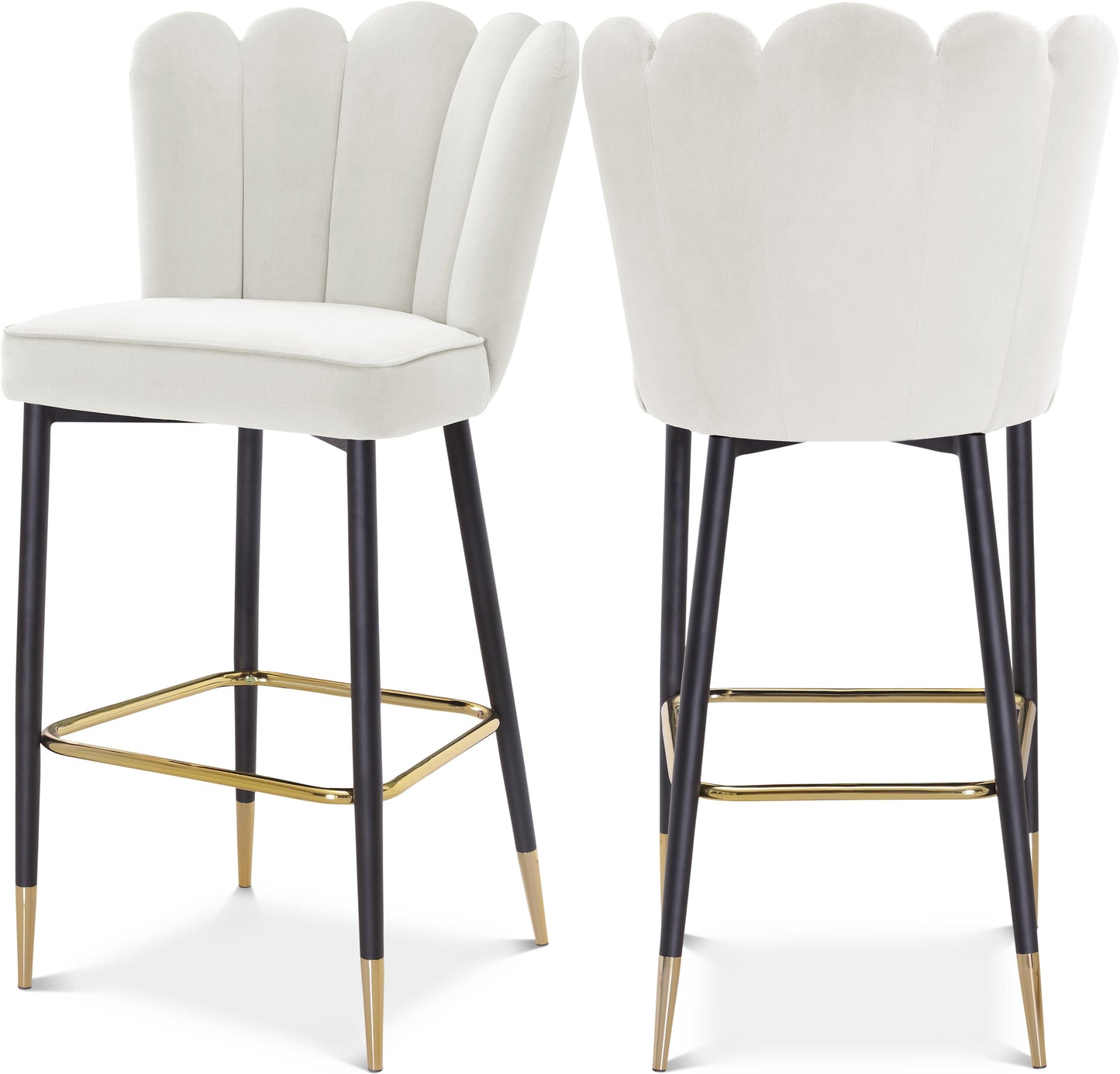 Lily Velvet Upholstered Bar Stool (Set of 2)