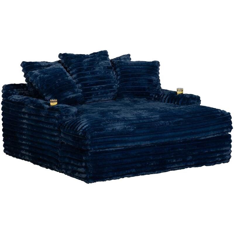 Fluffy Navy Chaise Lounge