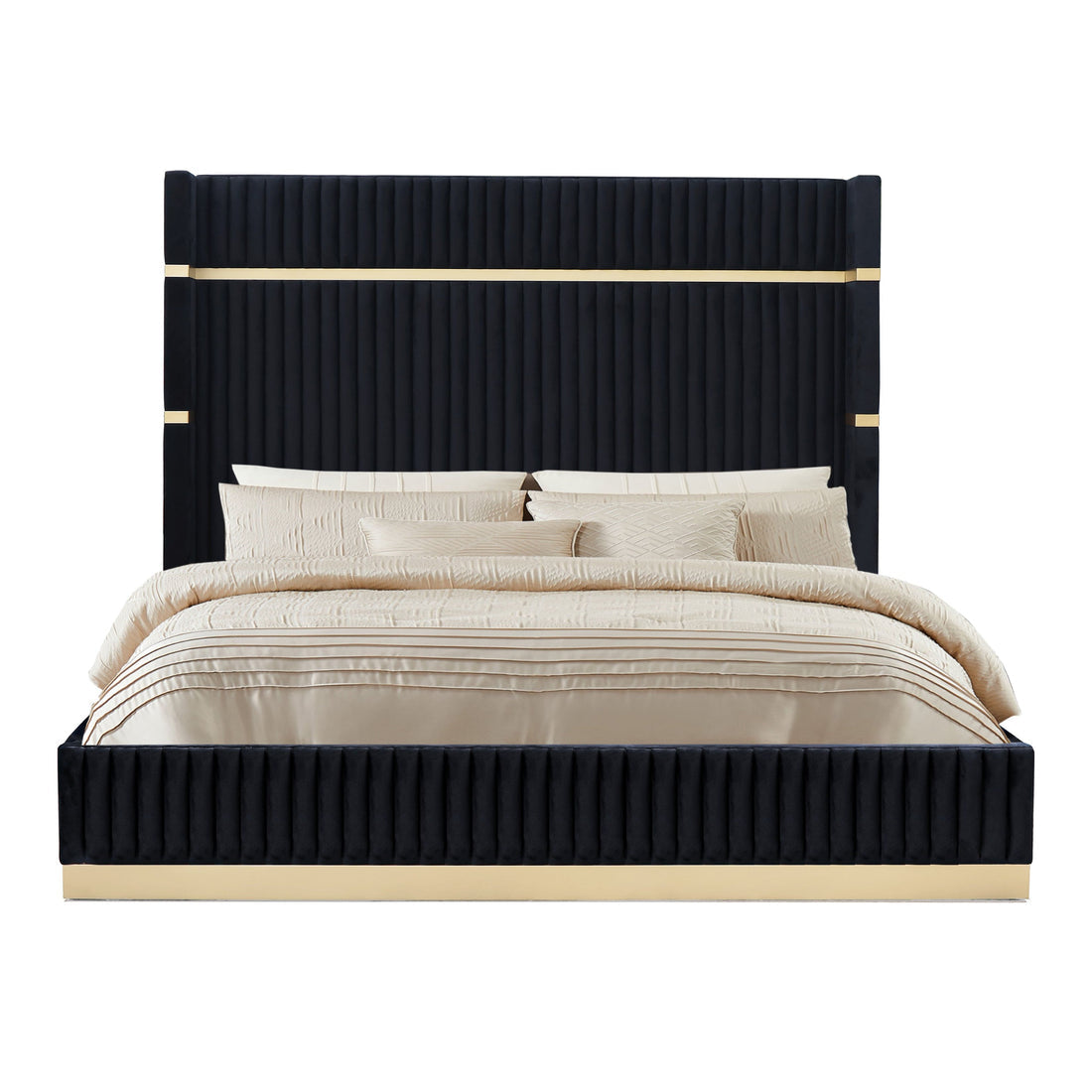 Modrest Evon Modern Black Velvet & Gold