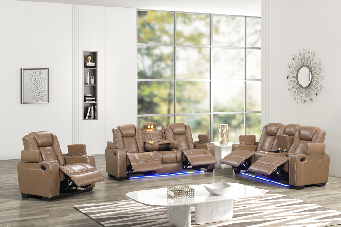 STEFANO10 3PC Reclining Set Brown