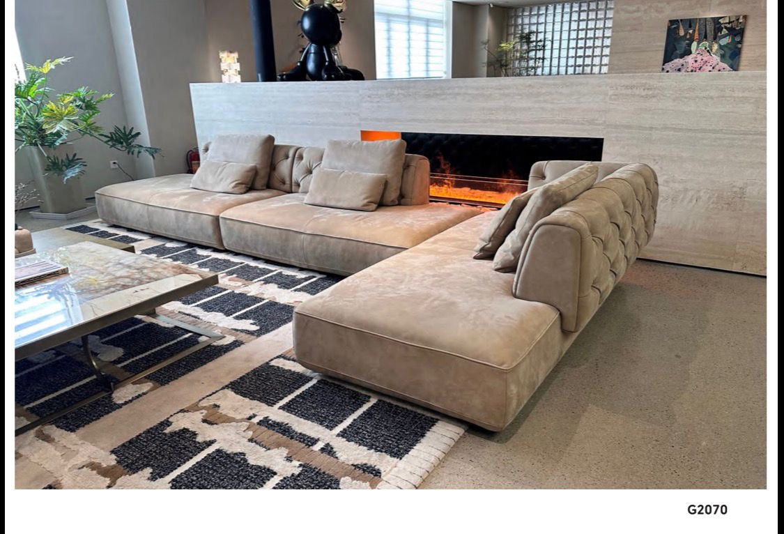 Neo Luxury Full Nubuck Leather Sectional