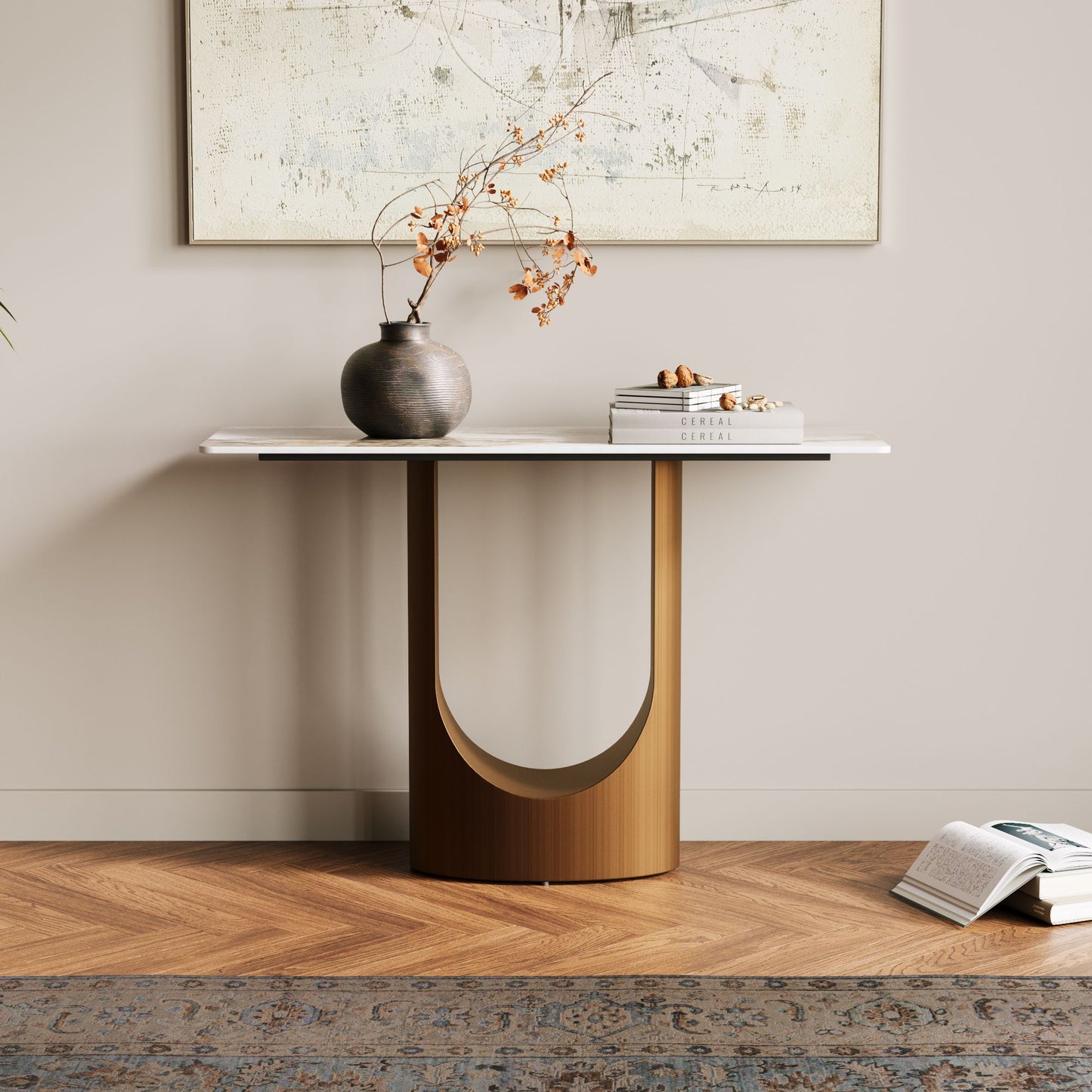 Hobart - 47" Modern Sintered Stone Console Table