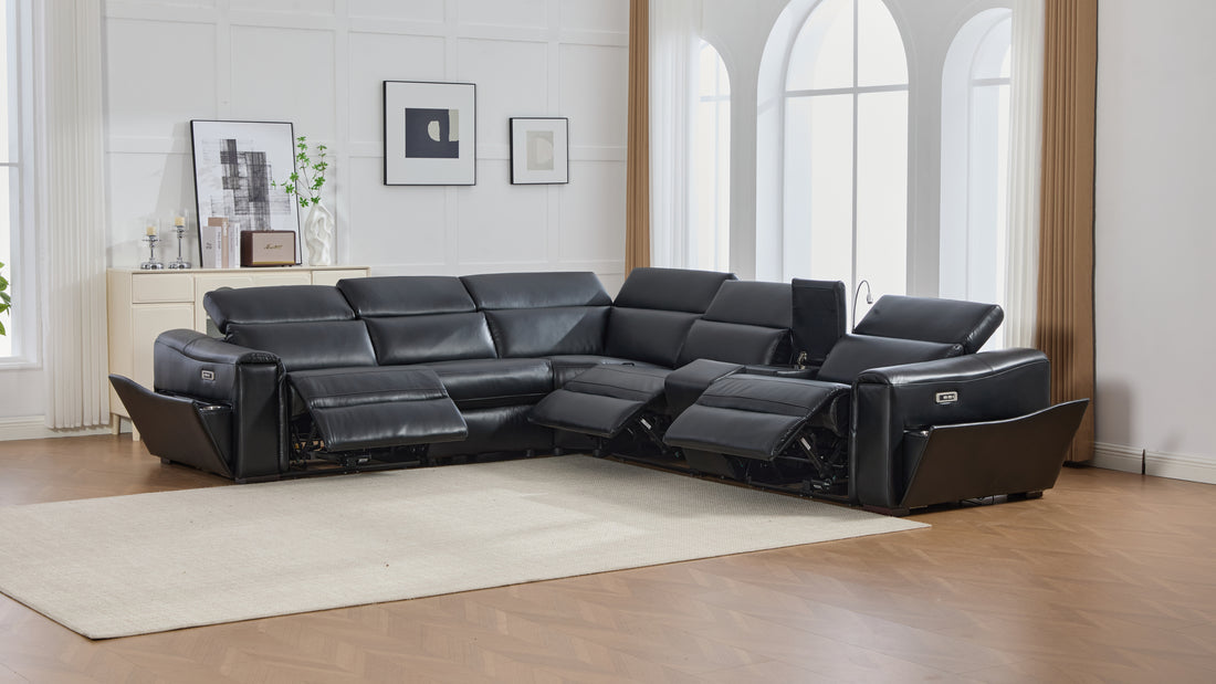 Divani Power Reclining Sectional (Black)