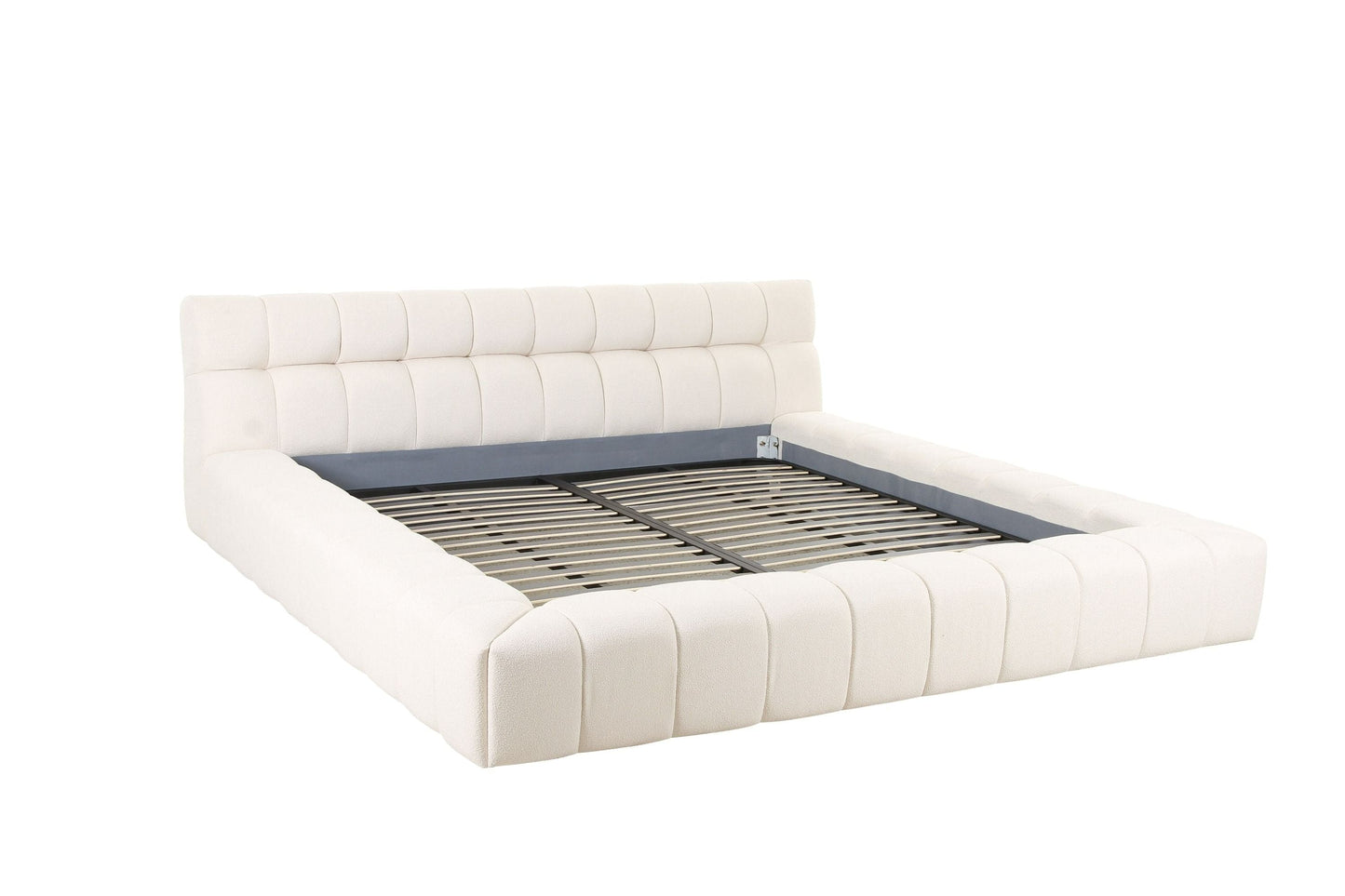 Divani Casa Tyree - Modern Tufted Off-White Fabric Bed