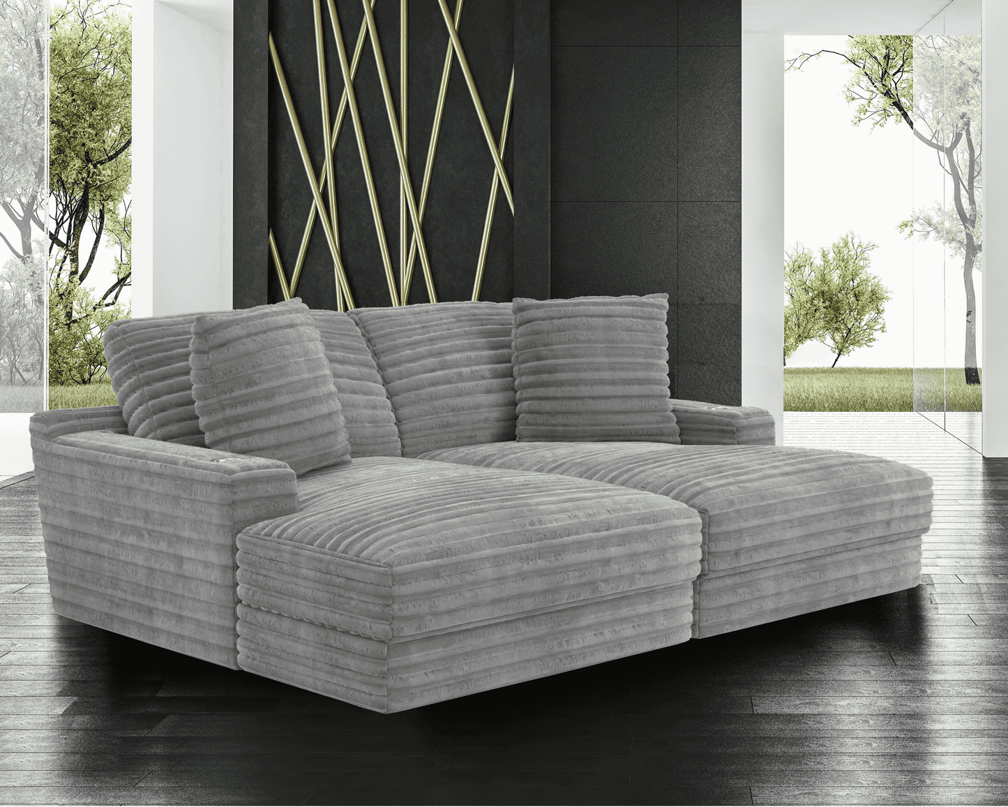 3045 Comfy Oyster Double Lounge Chaise