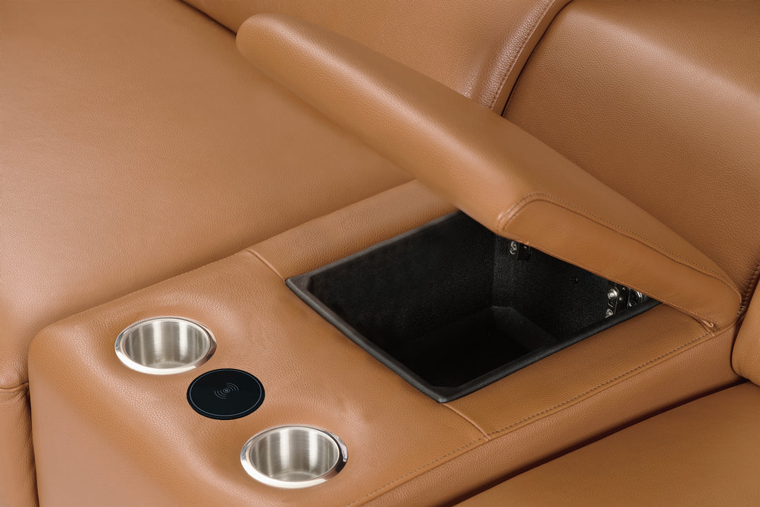 Picasso Power Reclining Sectional 8pcs Carmel (3 Power)