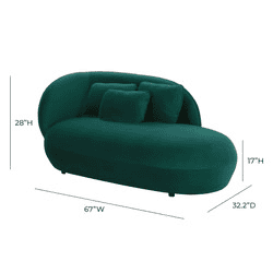 Galet Green Velvet Chaise