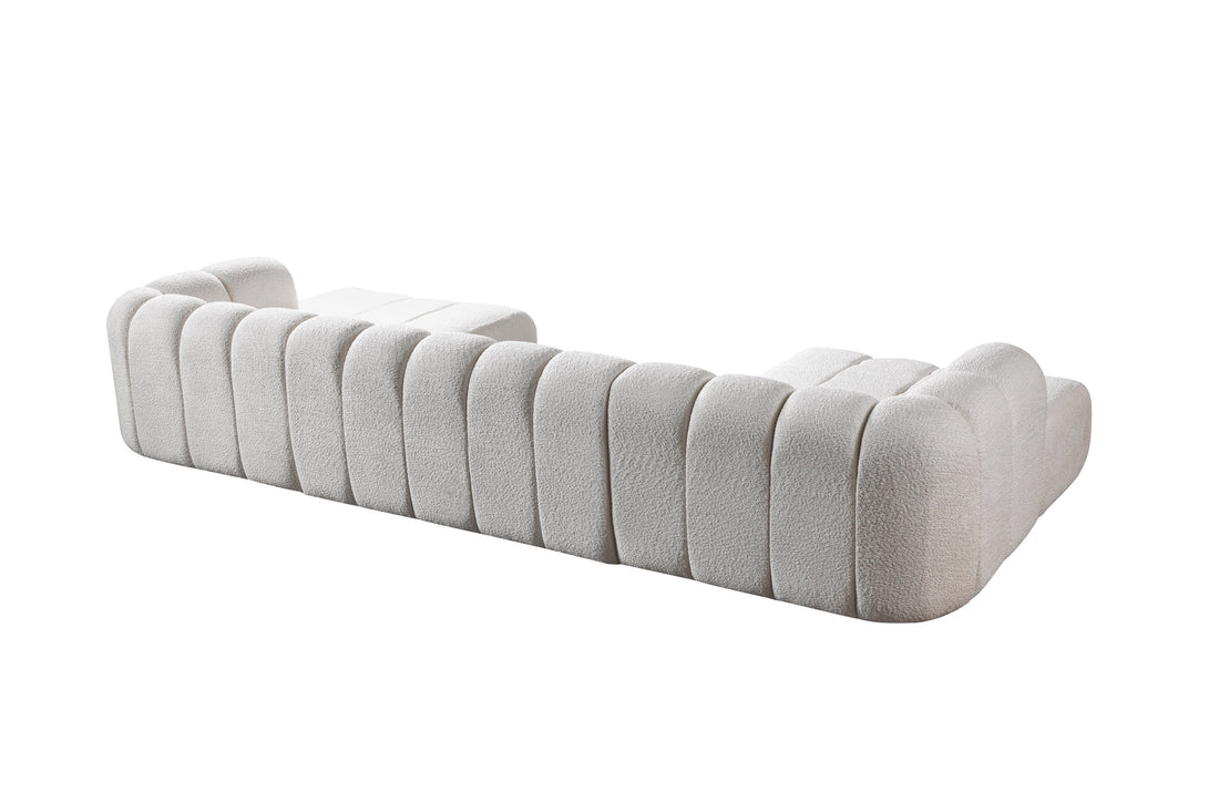 Lis Ivory Boucle Double Chaise 147" Sectional