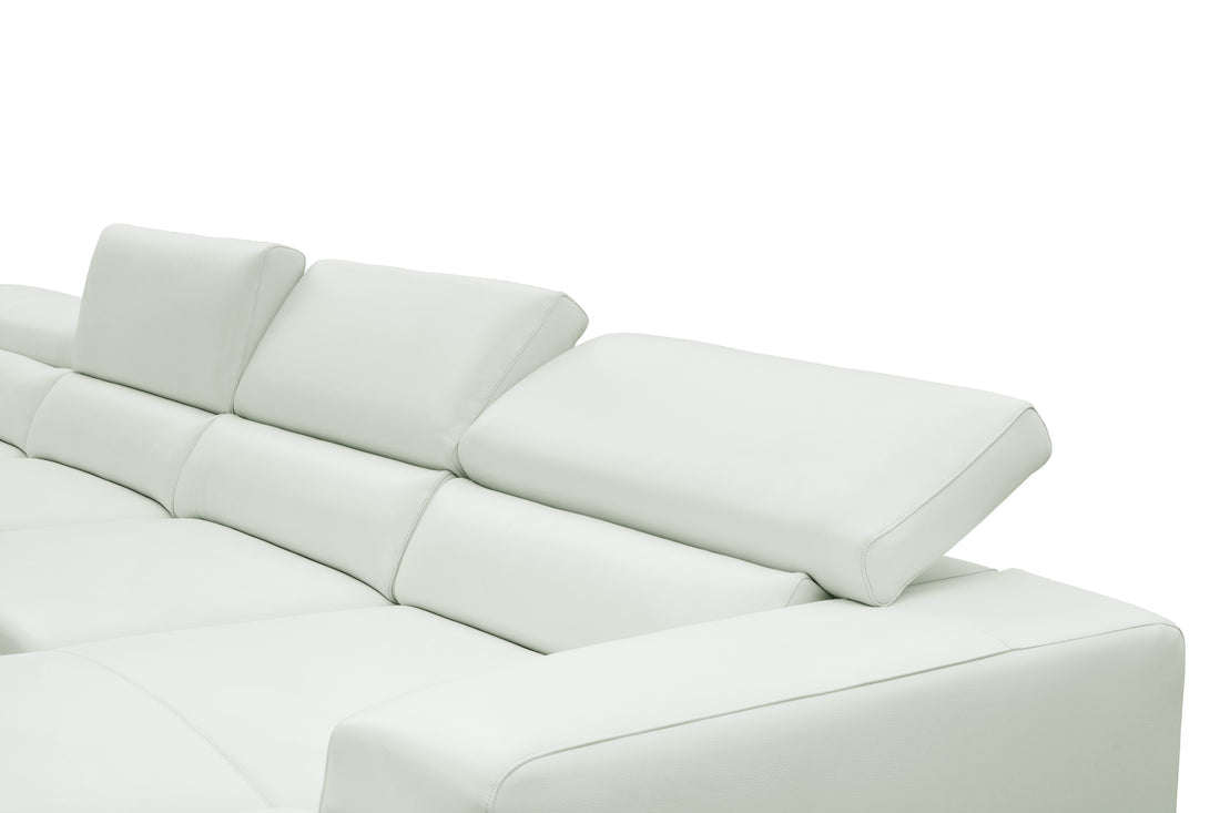 Nella Sectional Sofa | Italian Leather Match White